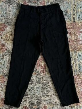 B By Yohji Yamamoto Distressed Patchwork Reconstructed Trousers Black